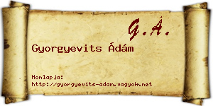 Gyorgyevits Ádám névjegykártya